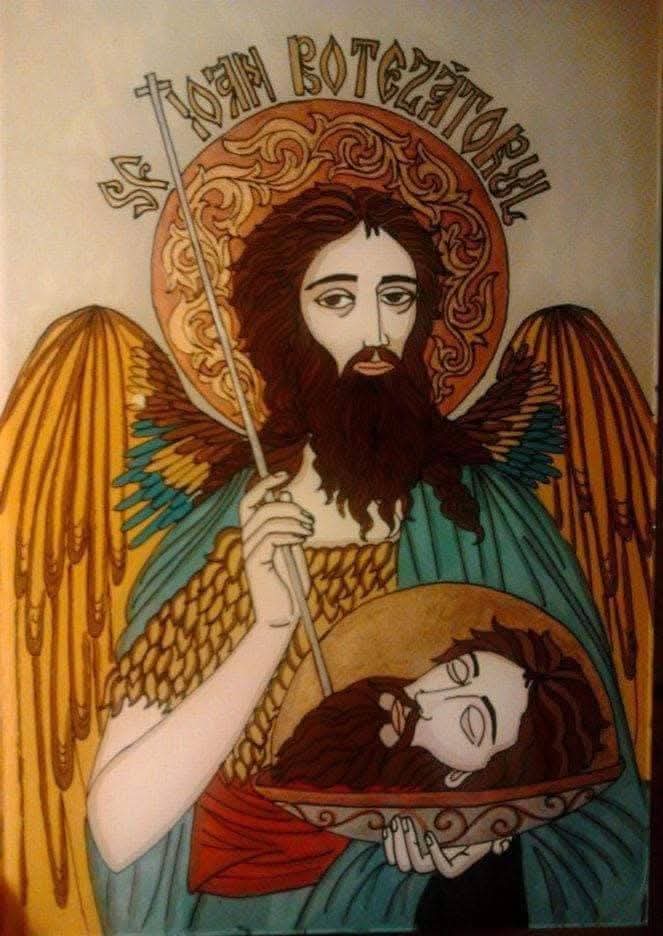 Icoană pe sticlă Sfântul Ioan Botezătorul - imagine 3