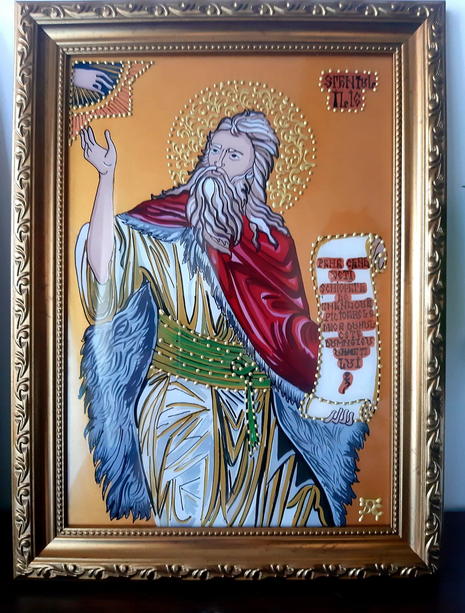 Icoană pe sticlă Sfântul Prooroc Ilie